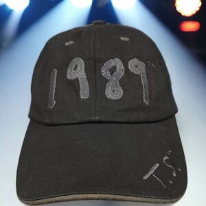 Taylor Swift 1989 Tour T.S. Hat Adjustable Strap Back Solid Black Cap